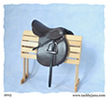 Jumper and hunter saddles made for model horses by Jana Skybova